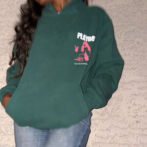 Green and pink playboy hoodie